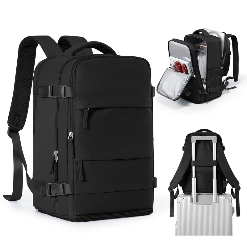Multifunctional Travel & Day Backpack with Shoe Compartment and Waterproof Compartments