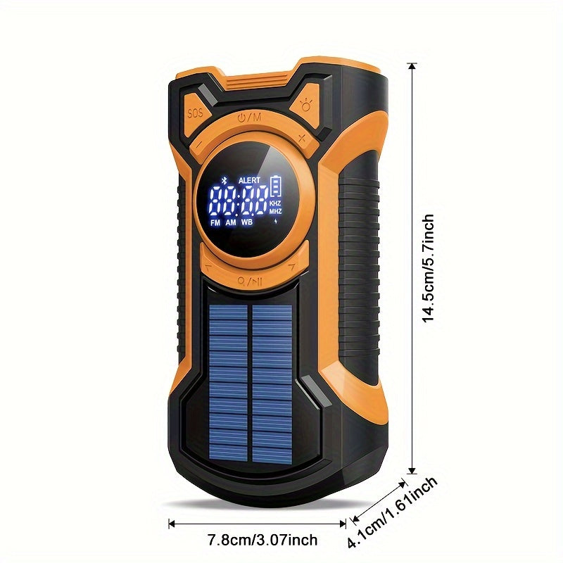 All-in-One Emergency Radio with Hand Crank and Solar Panel – For Camping and Emergency Situations