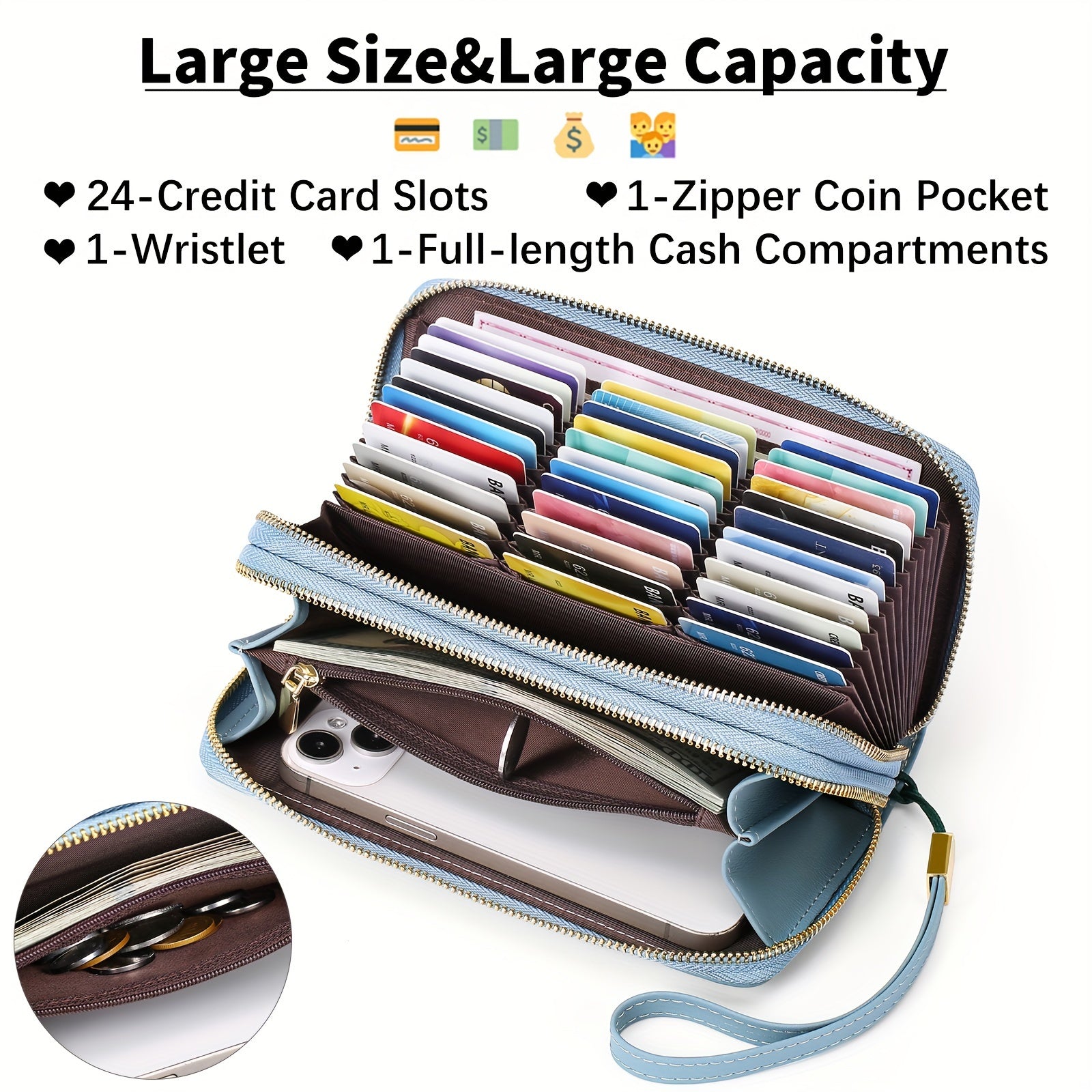 SecureHold Long Wallet – RFID-Safe and Functional