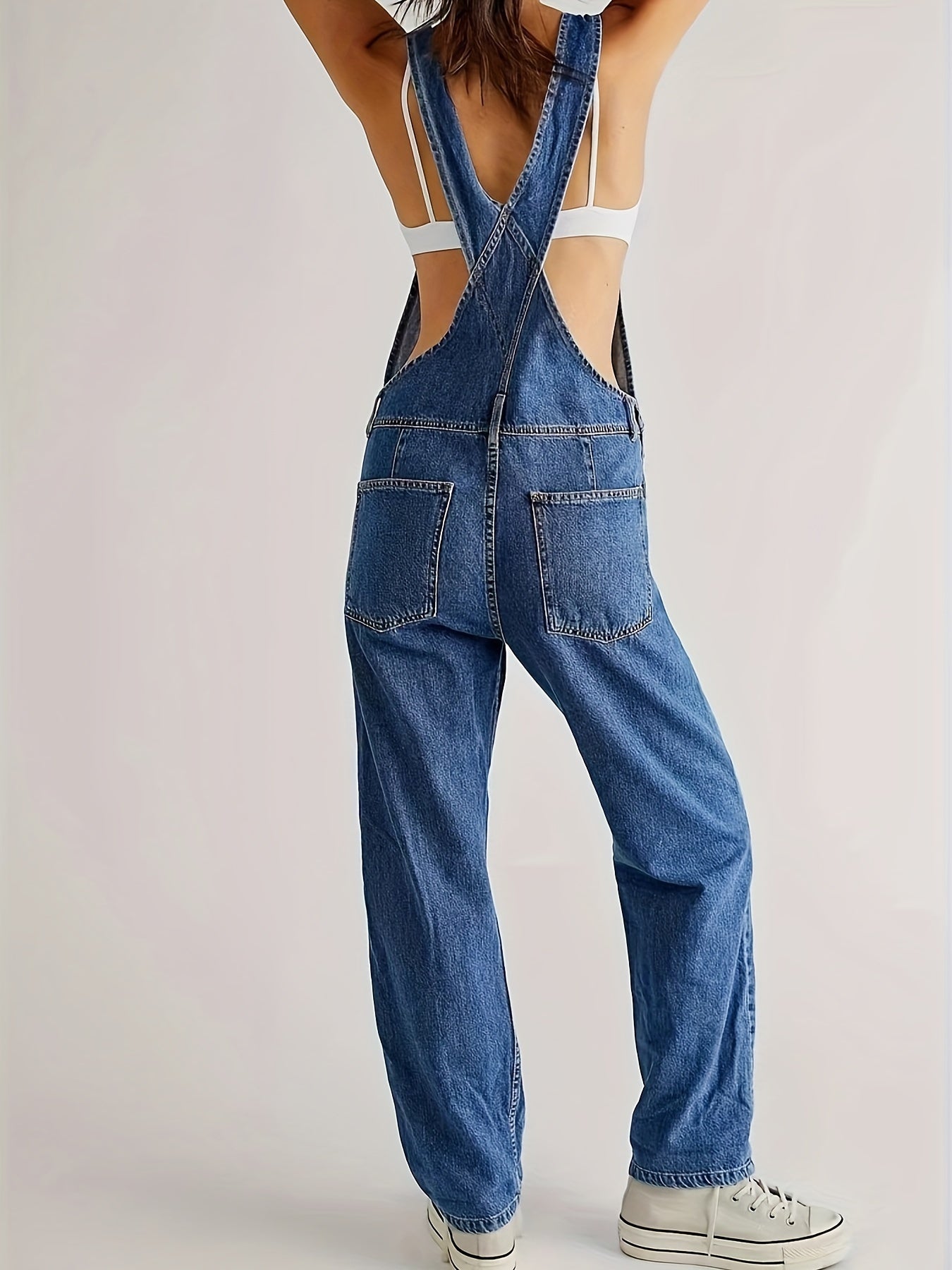 Trendy Denim Women's Jumpsuit – Casual and Stylish for Spring, Summer, and Autumn
