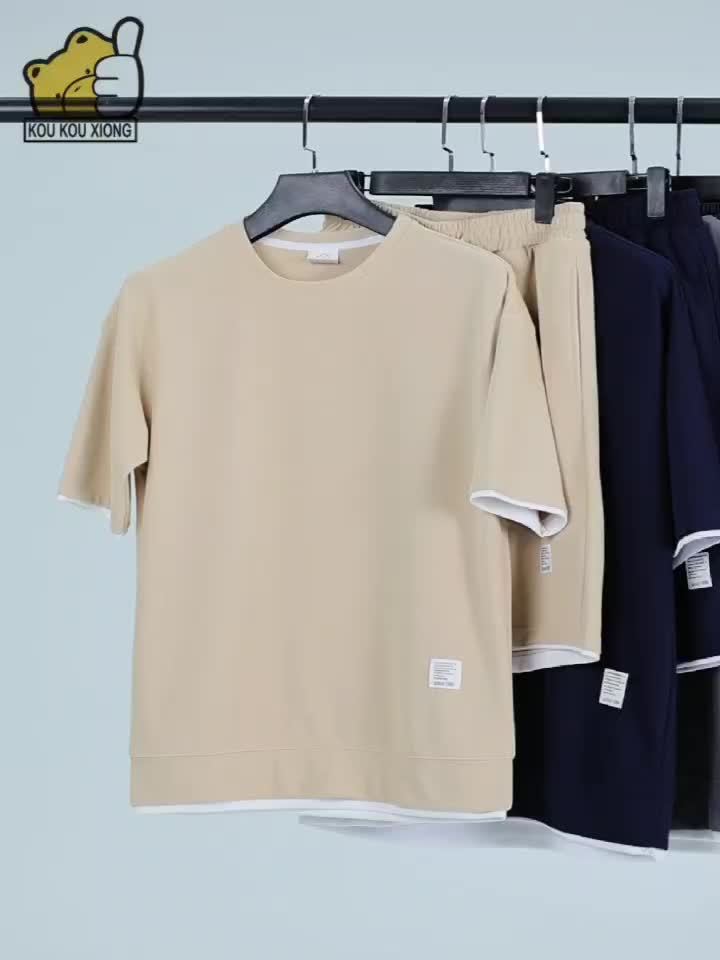 Trendy Men's Set Round Neck – Comfortable and Breathable for Active Summers