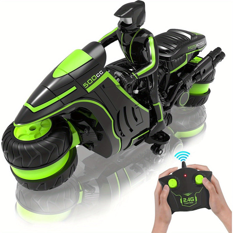Remote-Controlled Stunt Motorcycle – 360° Rotating Wheels and High Speed for Kids