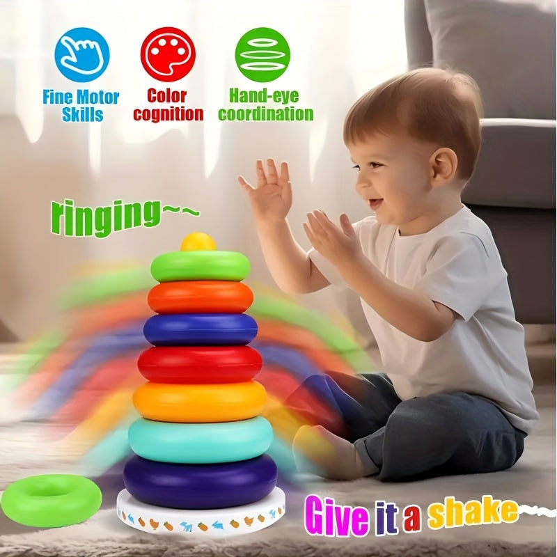 Educational Colorful Rainbow Stacking Tower – Enhance Color Recognition and Motor Skills