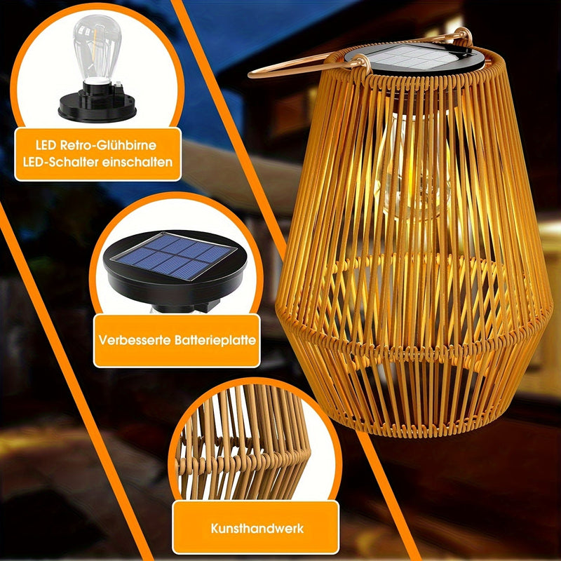 Solar Woven Lanterns – Elegant Hanging Lighting for Garden and Patio