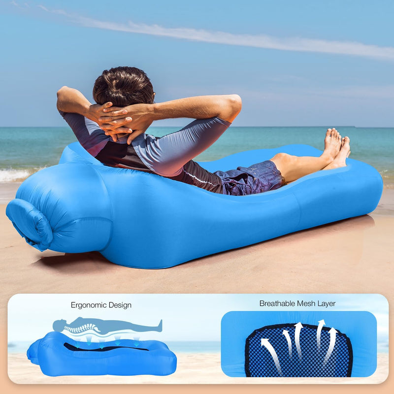 AeroLounge Go Inflatable Lounger – Pump-Free Outdoor Comfort