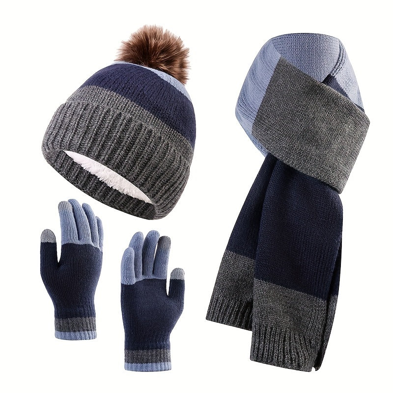 Trendy Winter Set - Hat, Scarf, and Gloves for Cold Days