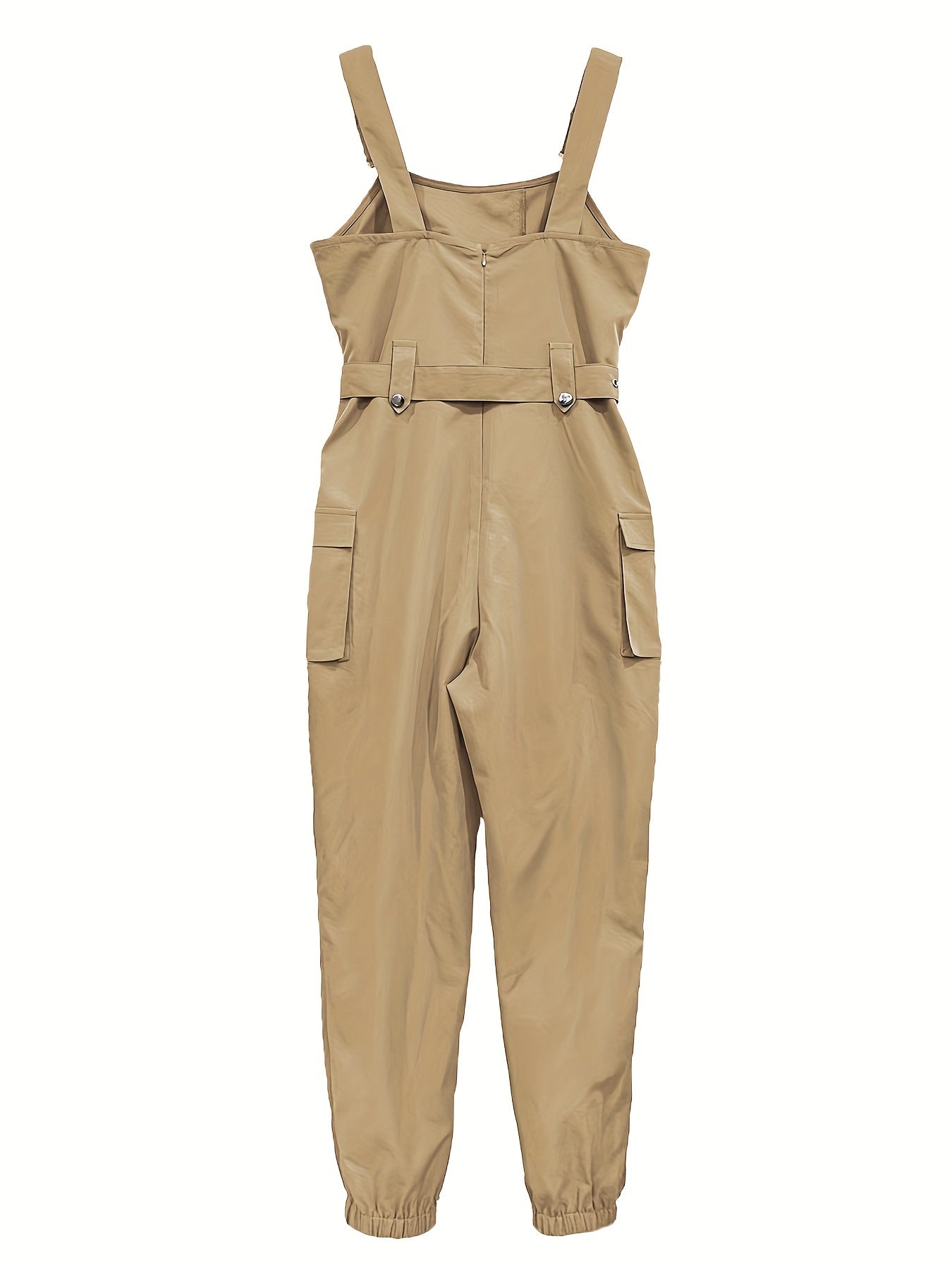 Effortless Cargo Jumpsuit for Women – Sleeveless and Belted for Comfort and Style