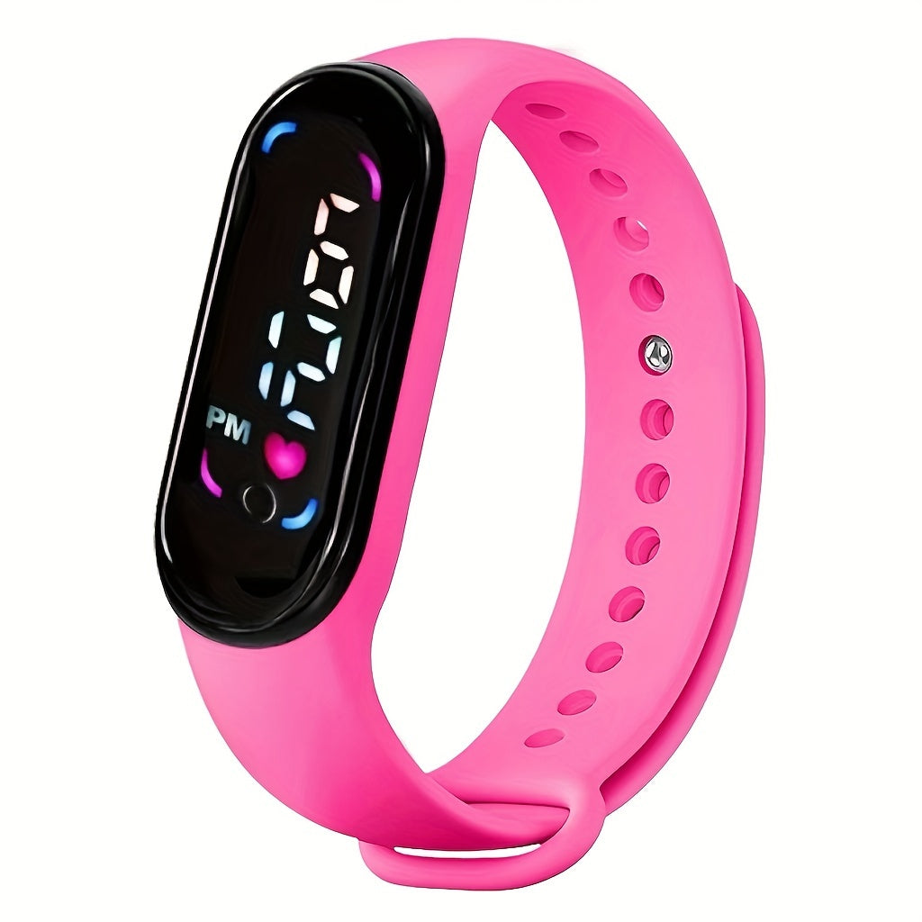 Glow-in-the-Dark Children's Watch - Colorful LED Display and Sporty Design