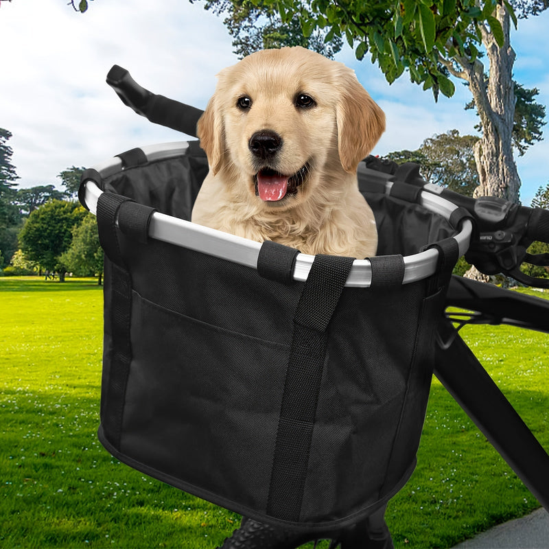Foldable Bicycle Basket – High Capacity and Sturdy Load Capacity for Bikes and Pets