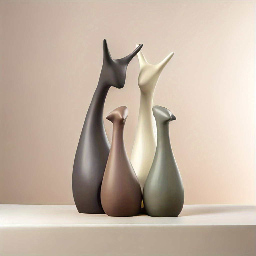 Ceramic Deer Statue Set – Luxury Decor for Living Room and Office