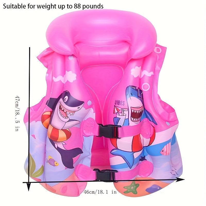 Children's Swim Vest with Shark Print – Comfortable & Safe for Swimming Fun in the Water