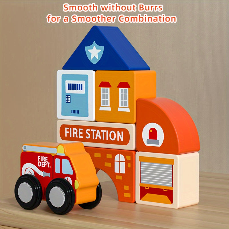 Wooden City Building Block Set - Fun Play Experience for Children