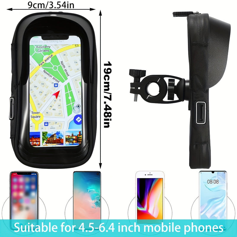 Waterproof Bicycle and Motorcycle Phone Holder – Handlebar Bag with 360° Rotation Option