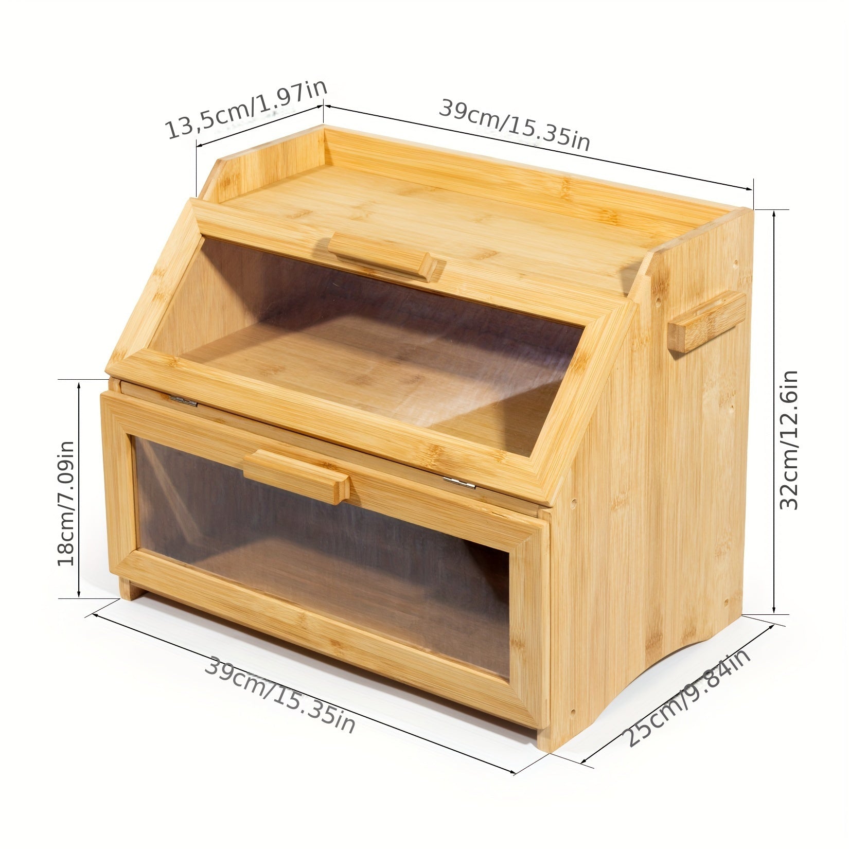 Bamboo Bread Box with Double Shelves – Practical and Stylish