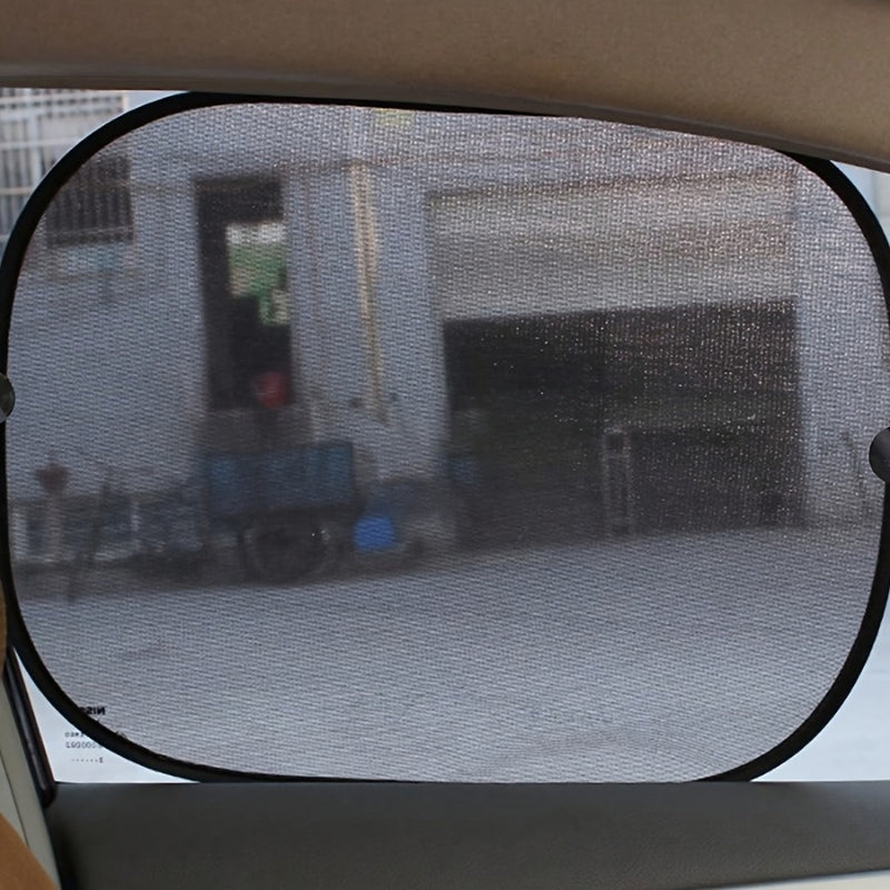 Pair of Car Rear Window Sunshades – Black Mesh Summer Protection