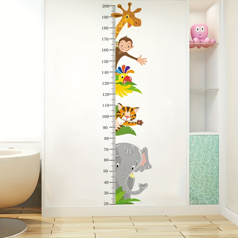 Animal Growth Chart Wall Stickers - Playful Measurement for Kids