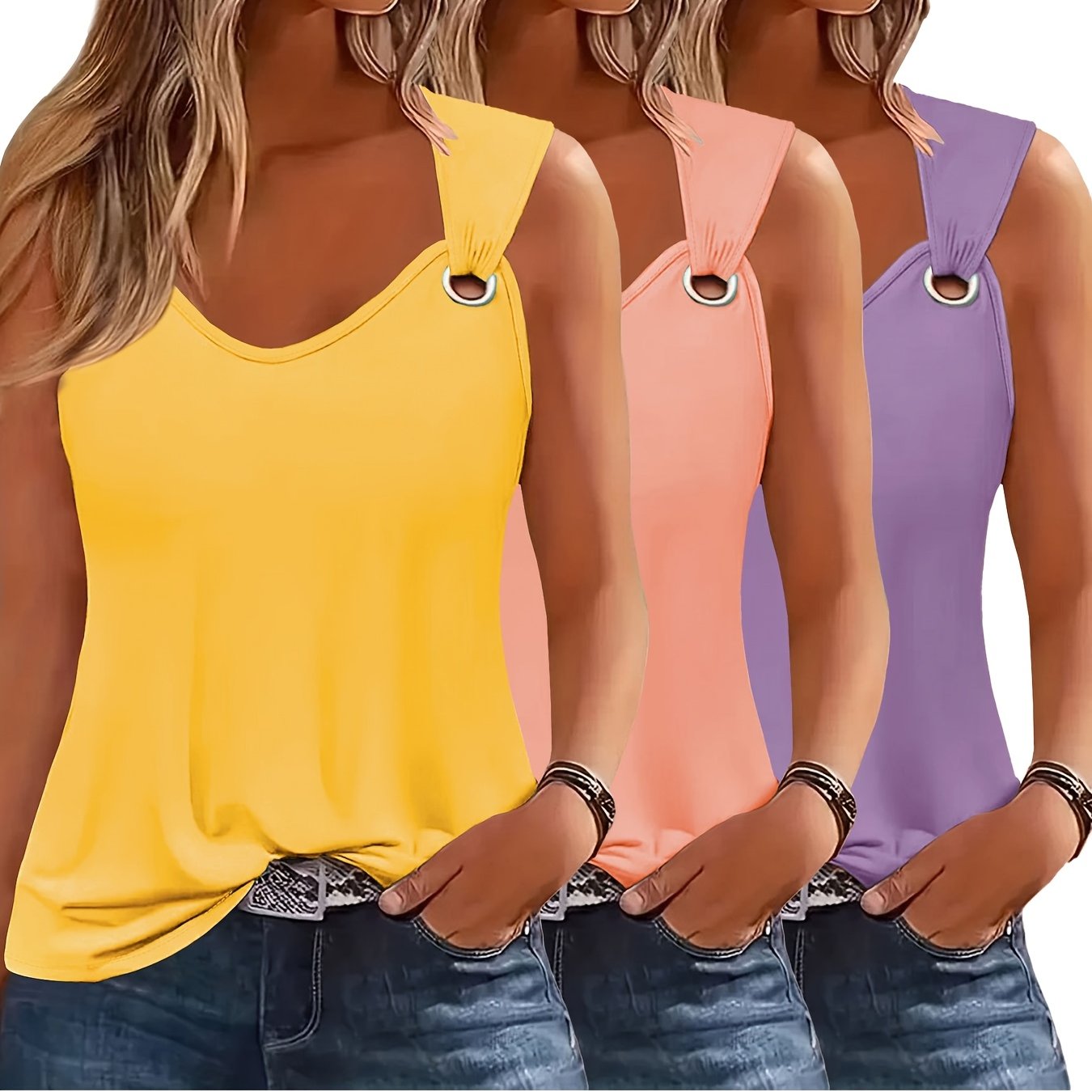 Ladies Tank Tops 3-Pack – Summer Ready and Loose Fit