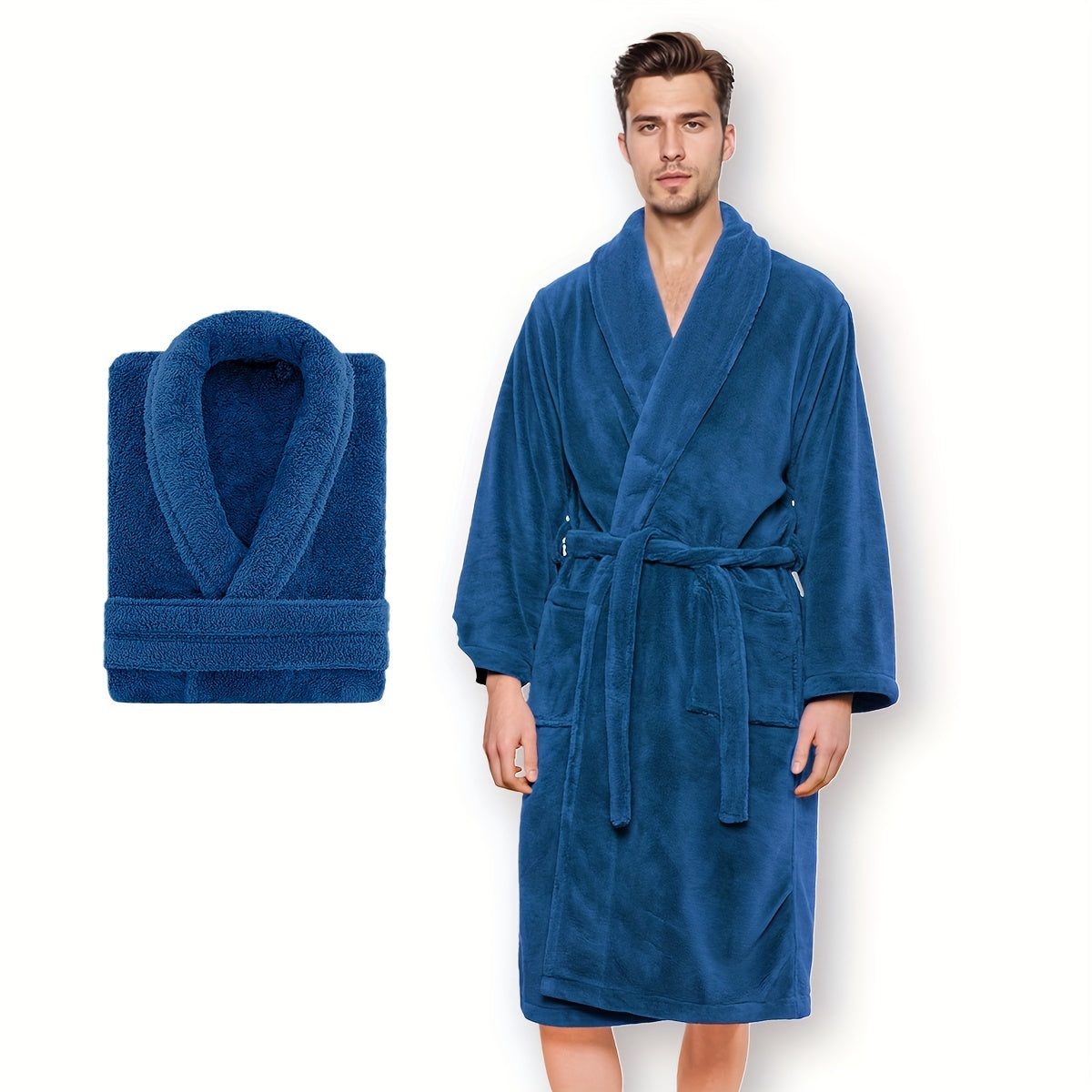 Luxe Unisex Coral Fleece Bathrobe – Ultra Soft and Warm for Your Comfort