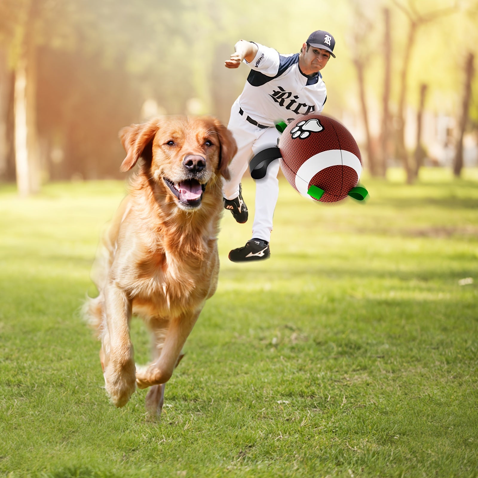 Paw-Perfect Play Football – Durable Rubber Interactive Dog Toy