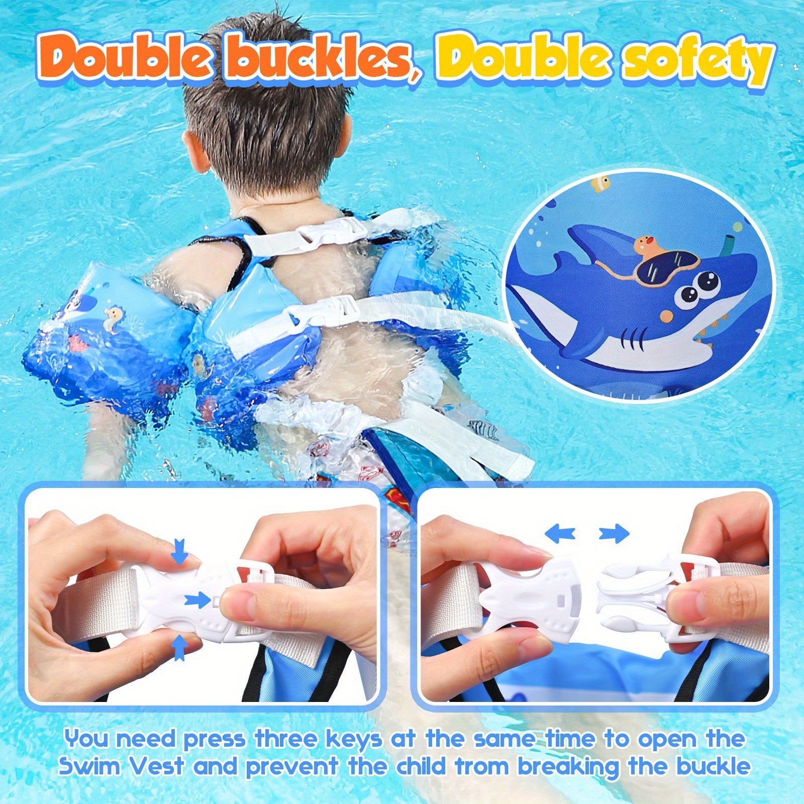 DinoGuard Kids Swim Vest – Removable Wings & Secure Fit
