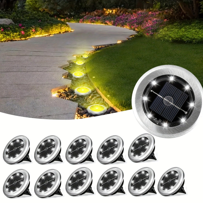 Solar Ground Spot Lighting – Geometric Stainless Steel Design for Gardens and Paths