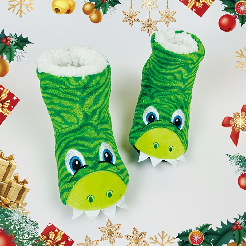 Cheerful Dinosaur Slippers for Kids - For a Cozy Fall and Winter