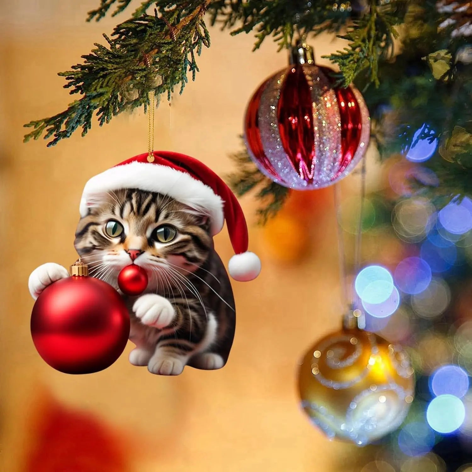 Cat Christmas Ornament - Cute Festive Tree Decoration