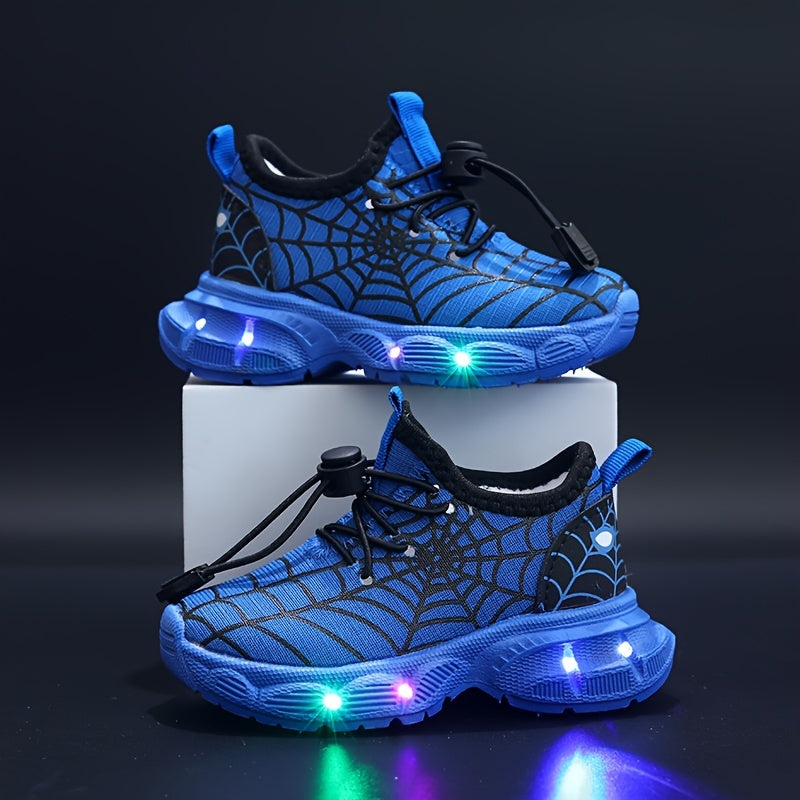 Joris' Spider Web Sneakers with LED Lighting - For Playful Children