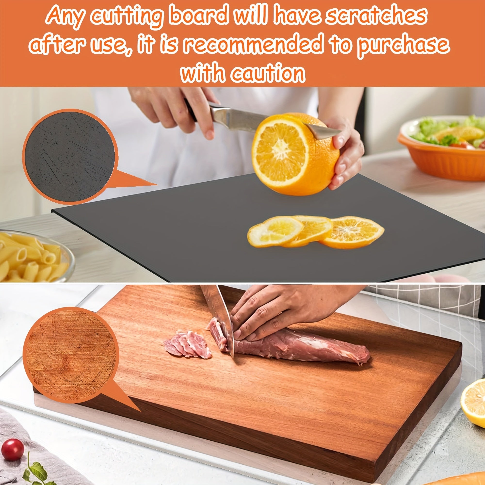 Acrylic Cutting Board with Non-Slip Surface - Durable Kitchen Tool for Safe Cutting