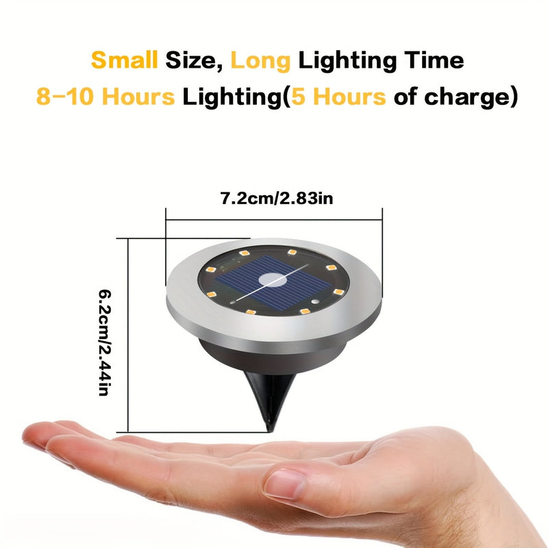 Solar Ground Spot Lighting – Geometric Stainless Steel Design for Gardens and Paths