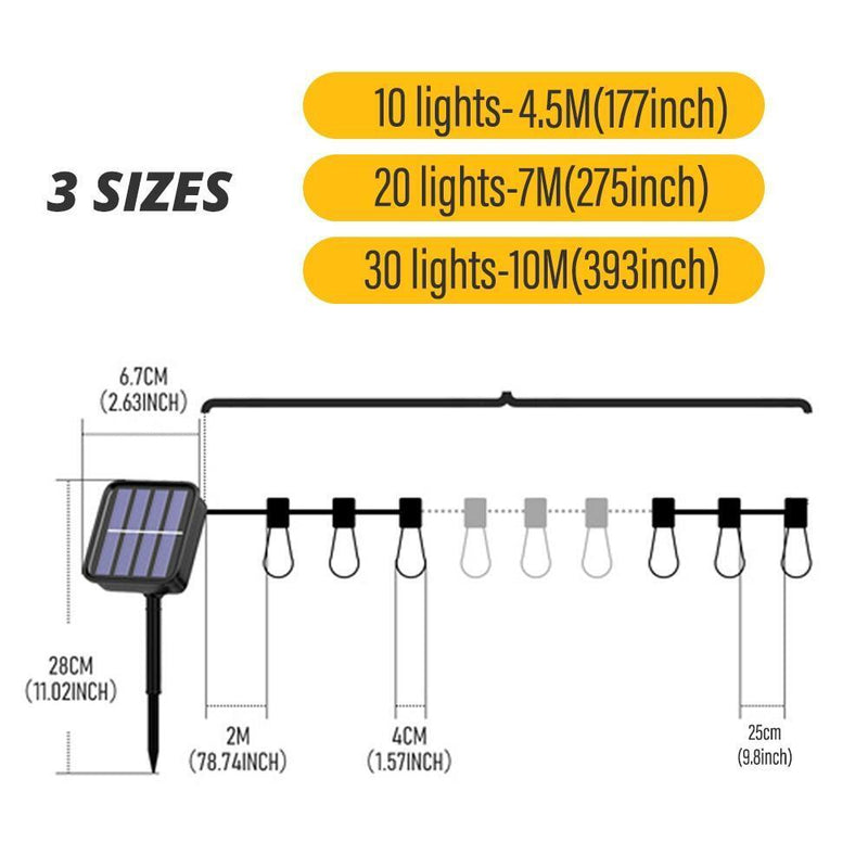 SolarGlo Outdoor String Lights – Warm LED Edison-Style Design