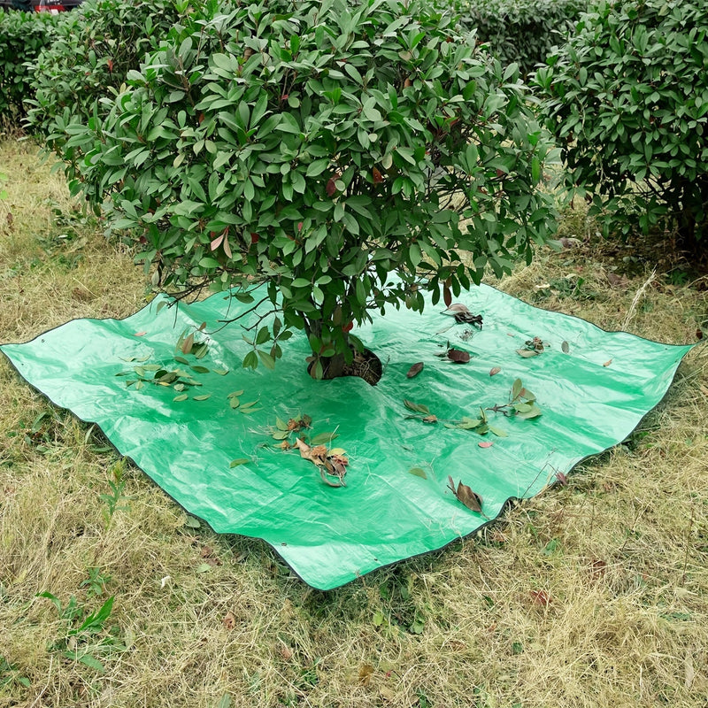 Large Garden Tarp with Tree Cutout – Waterproof, Reusable, and Perfect for Pruning Work