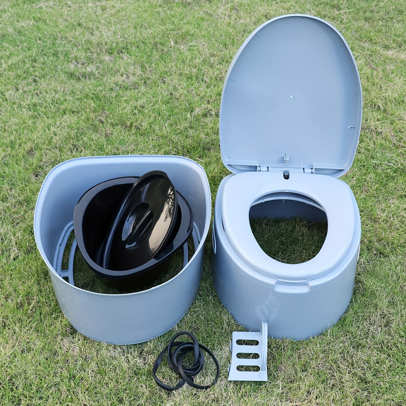 Portable Gray PVC Toilet - Comfortable and Convenient for Camping and Emergency Use