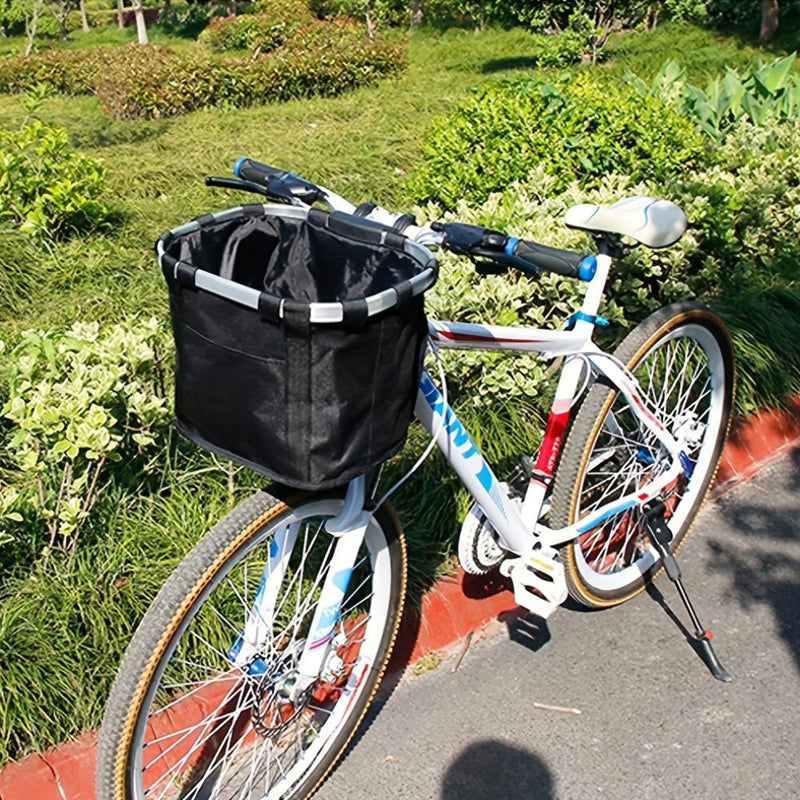 Foldable Bicycle Basket – High Capacity and Sturdy Load Capacity for Bikes and Pets
