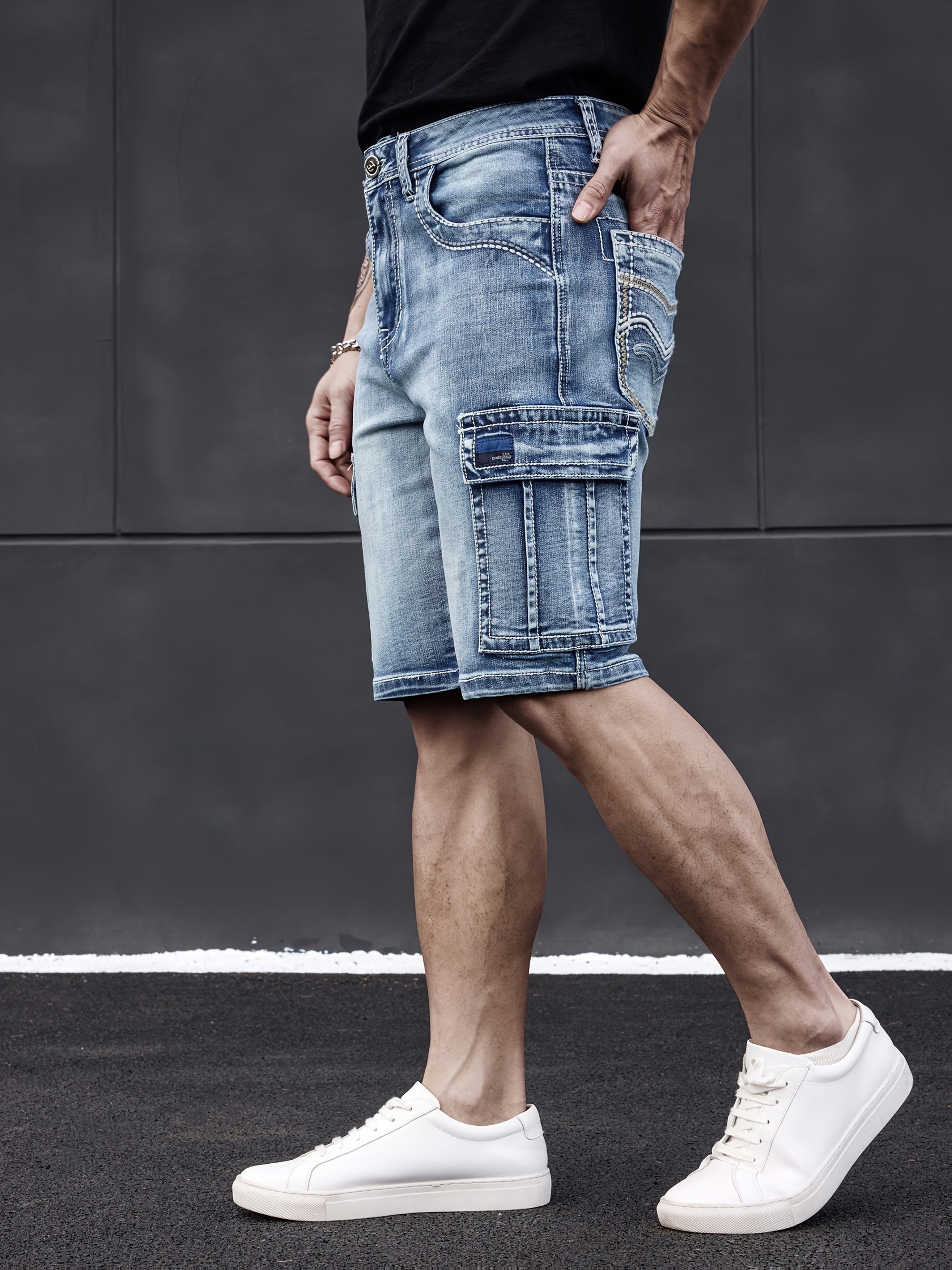 Men's Multi-Pocket Denim Shorts - Practical and Comfortable