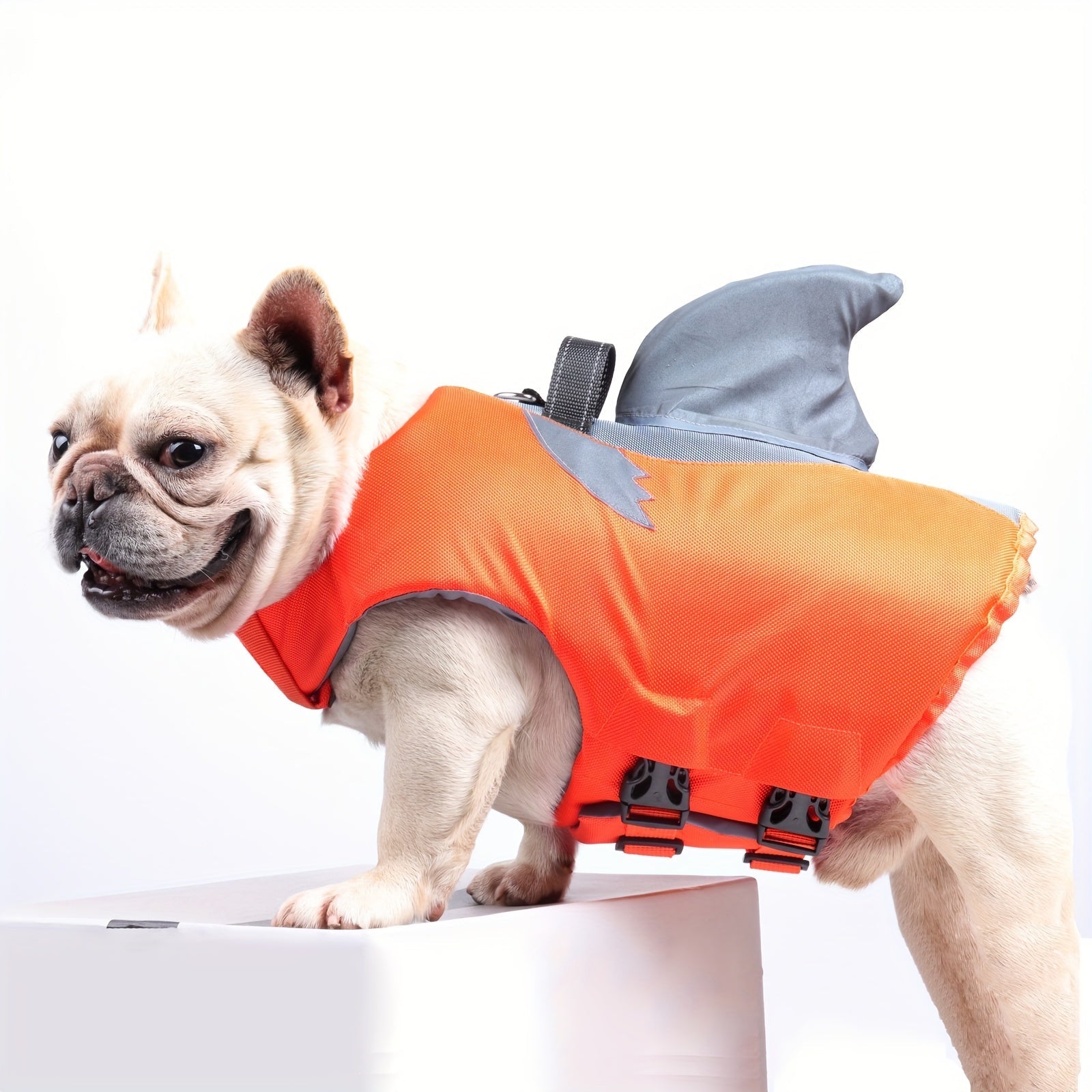 Reflective Shark Dog Swim Vest – Safety Vest for Pets with Handle and Adjustable Straps