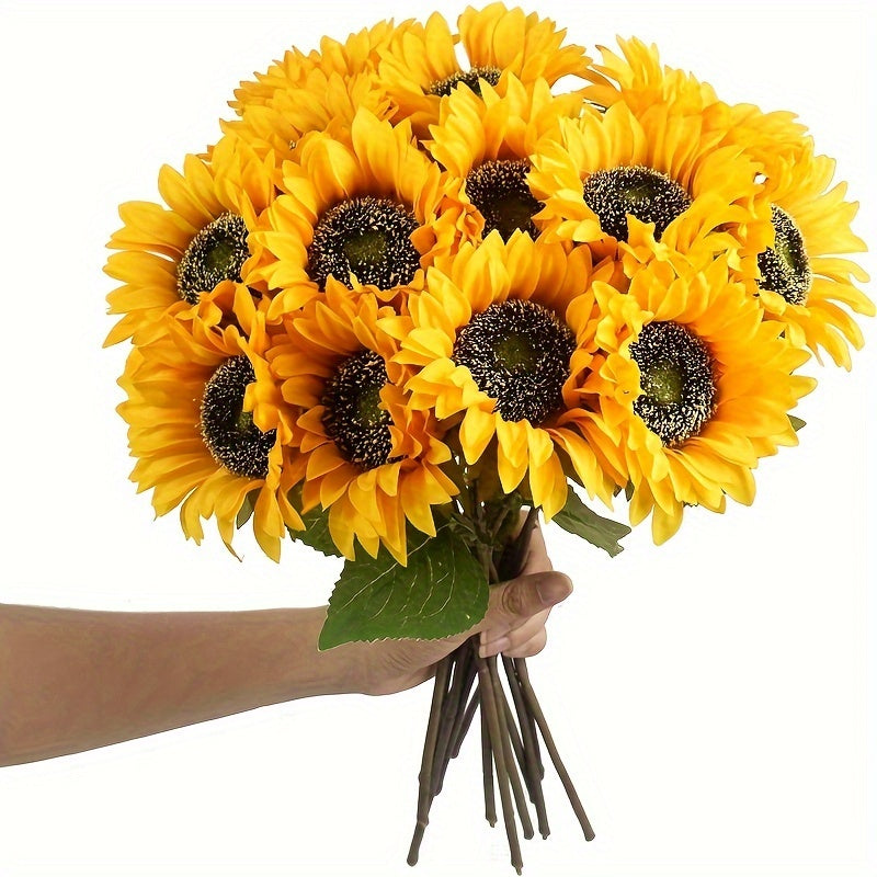 Set of 11 Vibrant Sunflowers – Perfect for Autumn, Weddings, and Garden Decoration