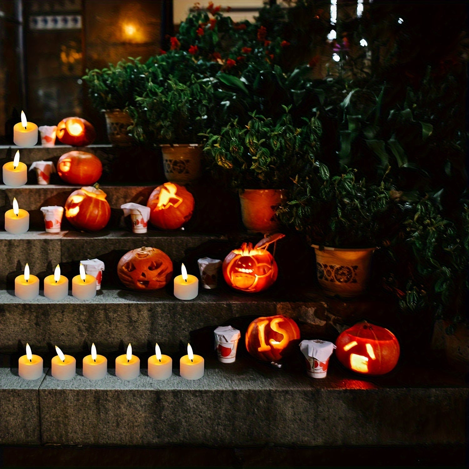 Magical Flameless Tealights - Set with Remote Control and Dimmable Timer