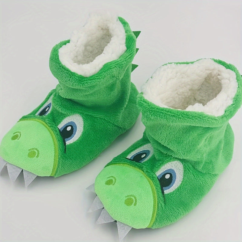 Dino and Reindeer Slippers for Kids - Warm and Playful for Home