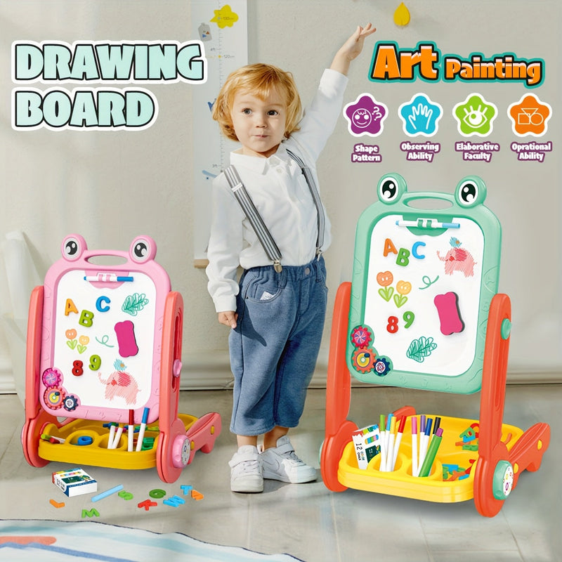 Double-Sided Children's Drawing Board – Magnetic with Educational Features for Learning and Playing