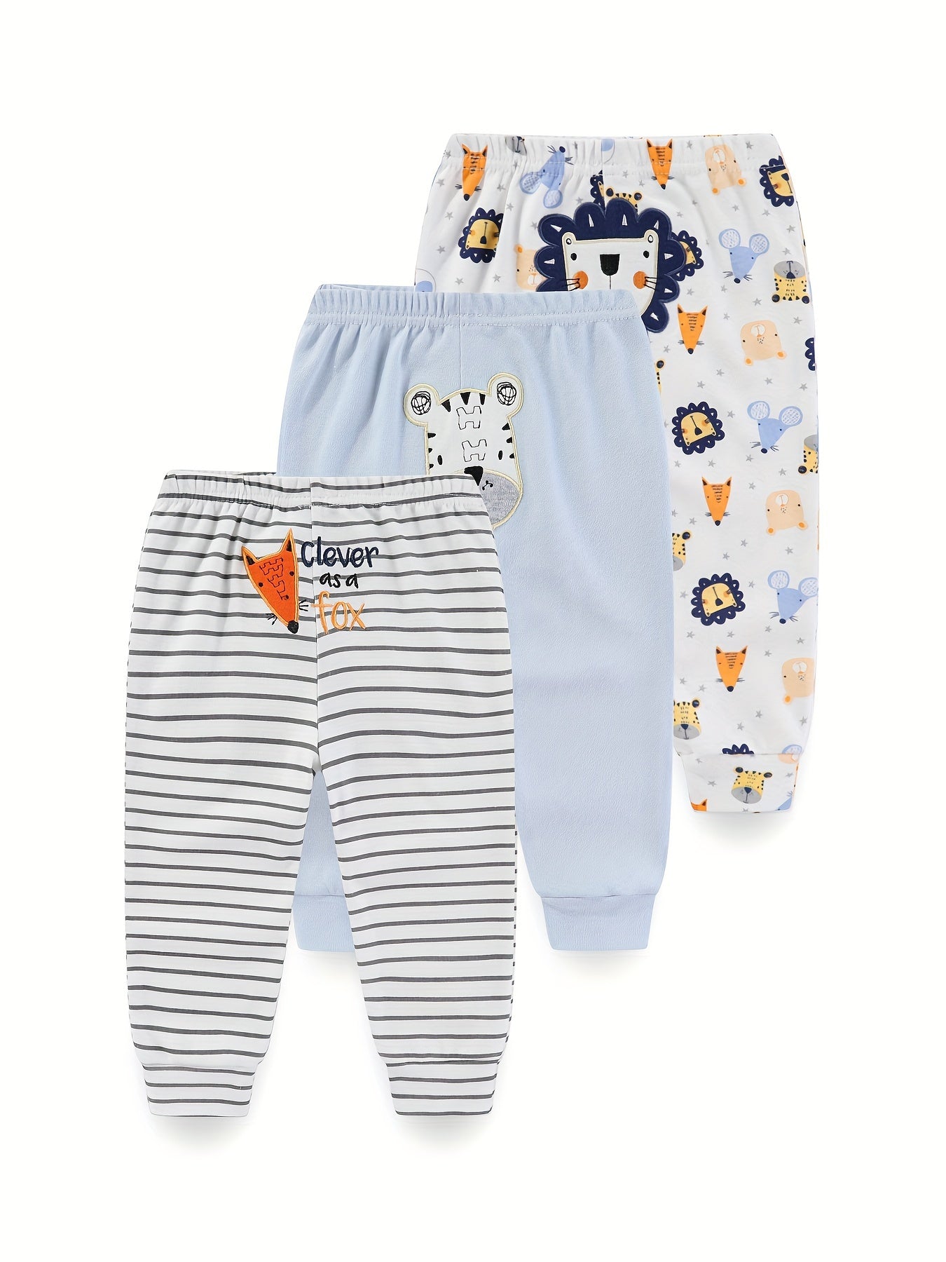 Cute Animal Print Baby Pants – 3-Piece Set for Babies