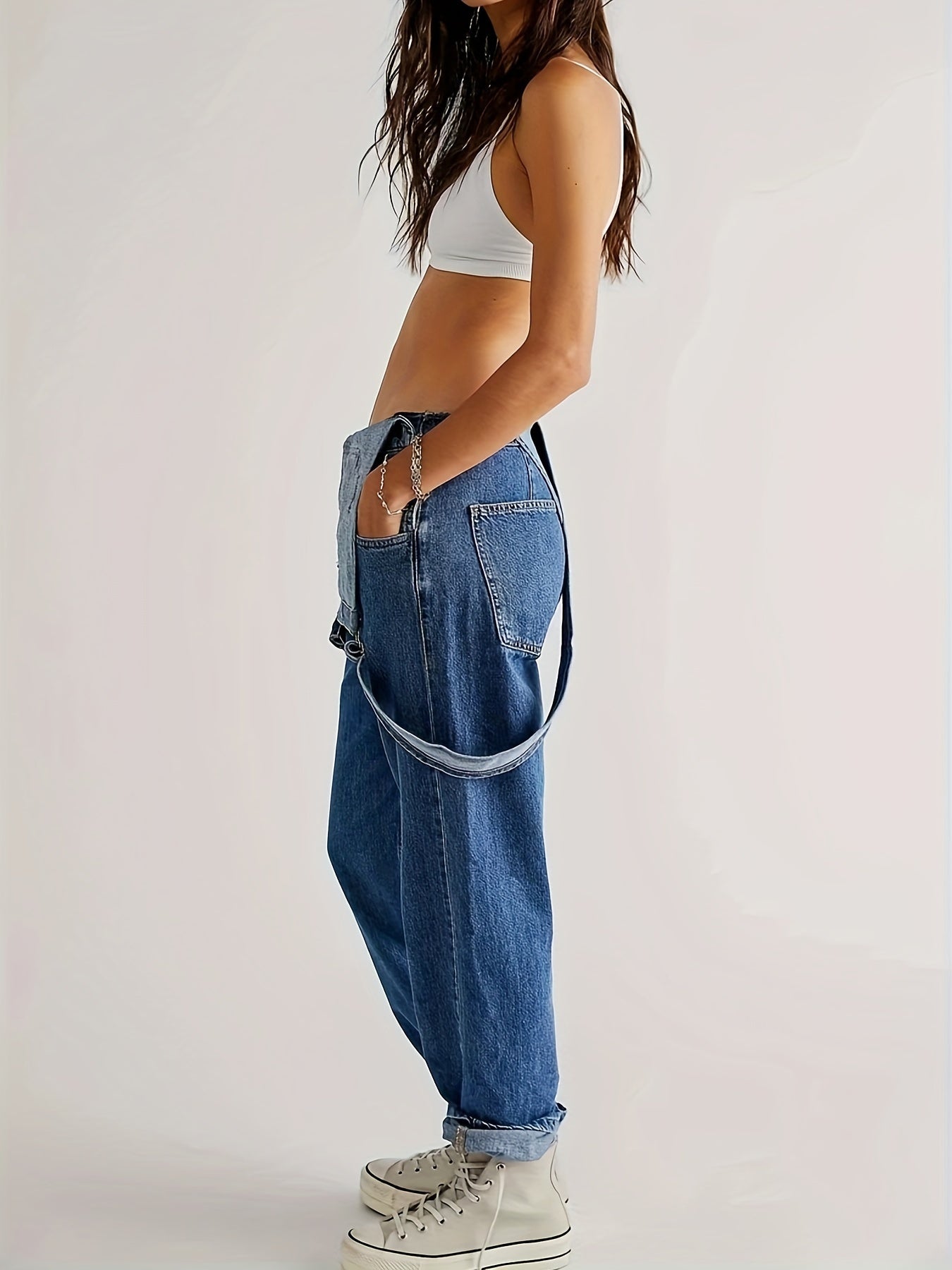 Trendy Denim Women's Jumpsuit – Casual and Stylish for Spring, Summer, and Autumn