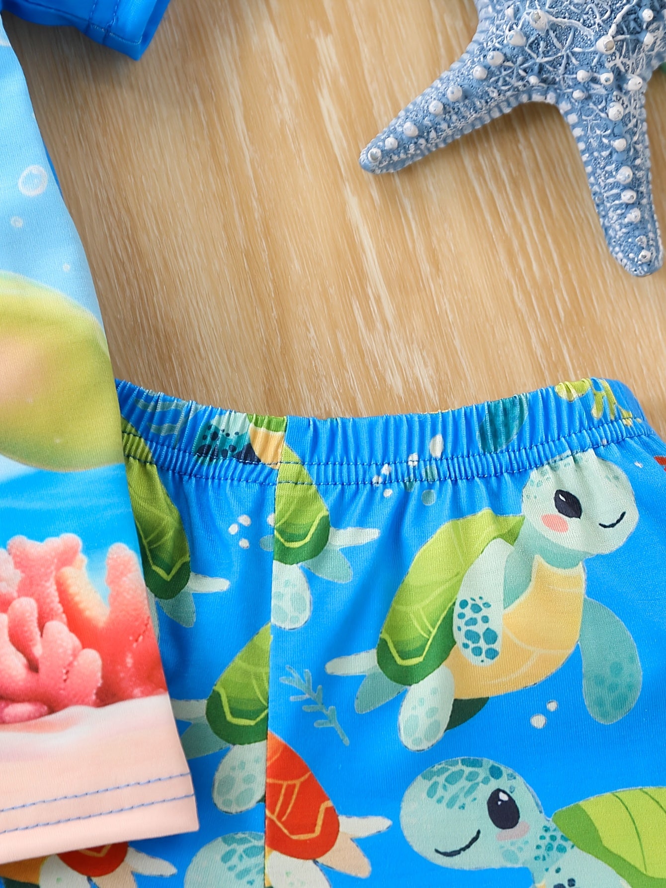 Turtle Print Summer Set – Casual T-Shirt and Shorts for Boys