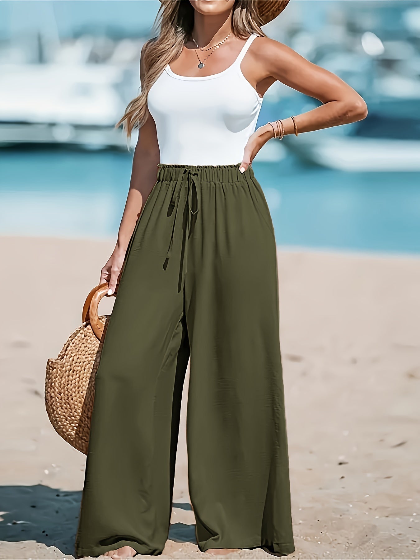 Ladies High Waist Wide Leg Pants – Comfortable and Elegant