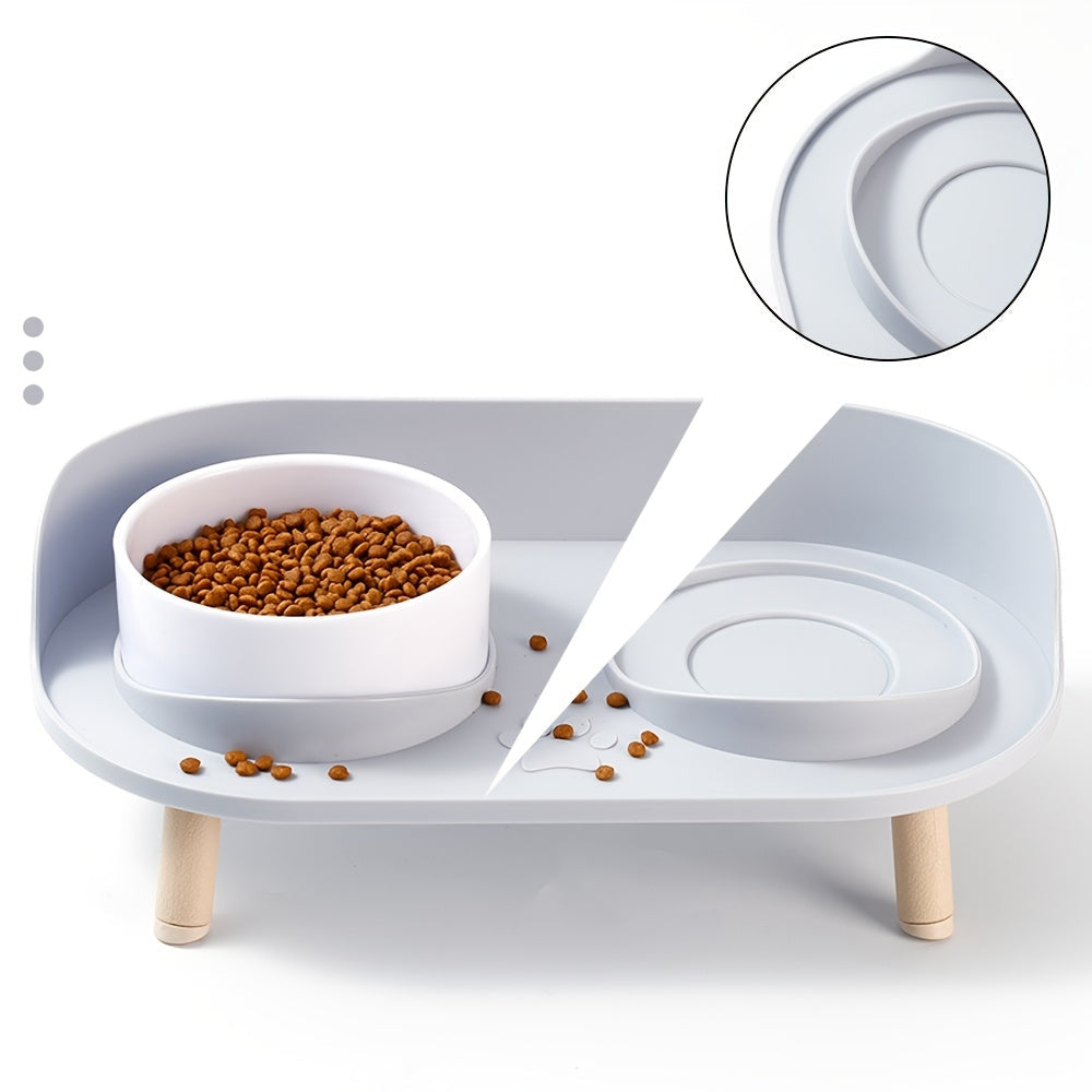 Elevated Double Pet Bowl – Comfortable and Healthy Eating for Cats and Dogs