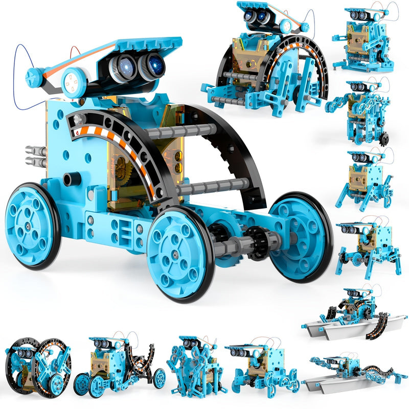 Solar Robo Builder - 12-in-1 Educational Construction Toy with Solar Power