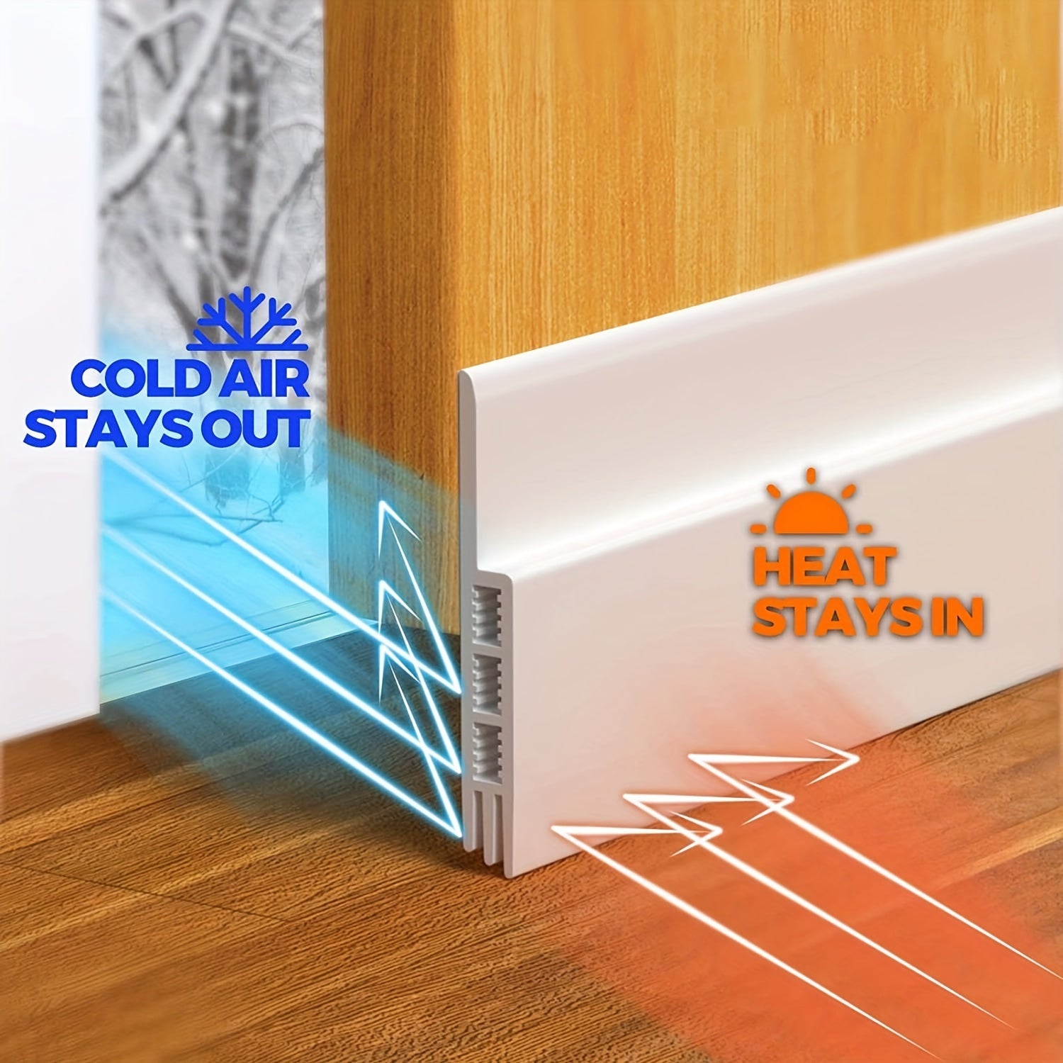 Draft Stopper for Door - Silicone Door Sweep with Strong Adhesive and Sound Insulation