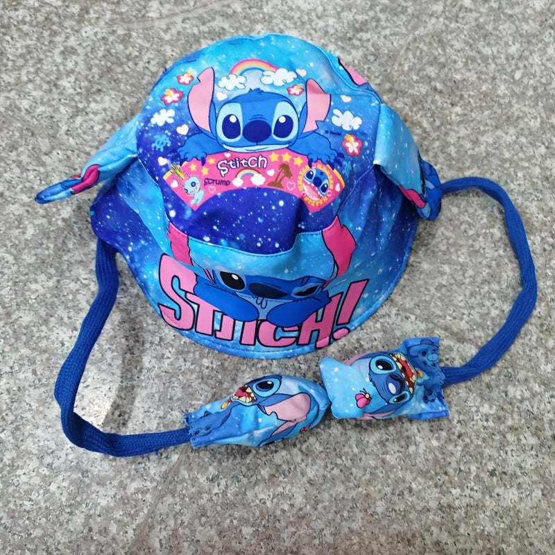 Moving Ears Fisherman Hat for Kids – Cute Cartoon Stitch Design