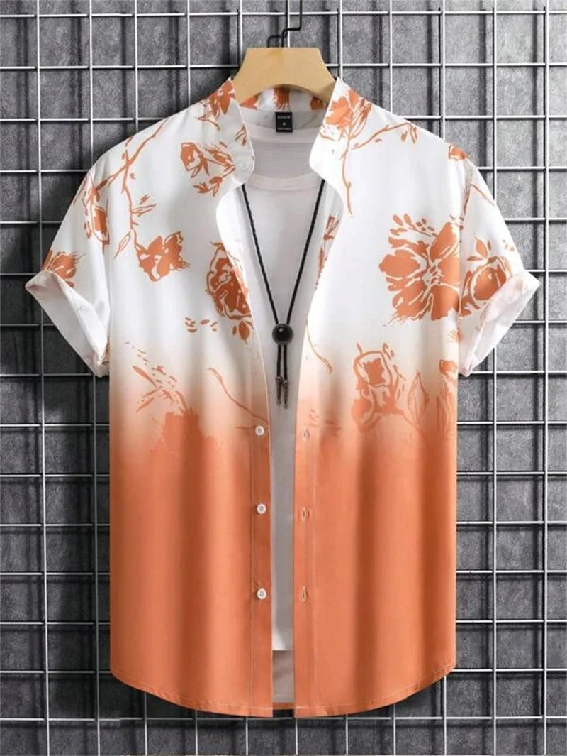 TropicWave Men's Palm Print Shirt – Fresh and Fashionable