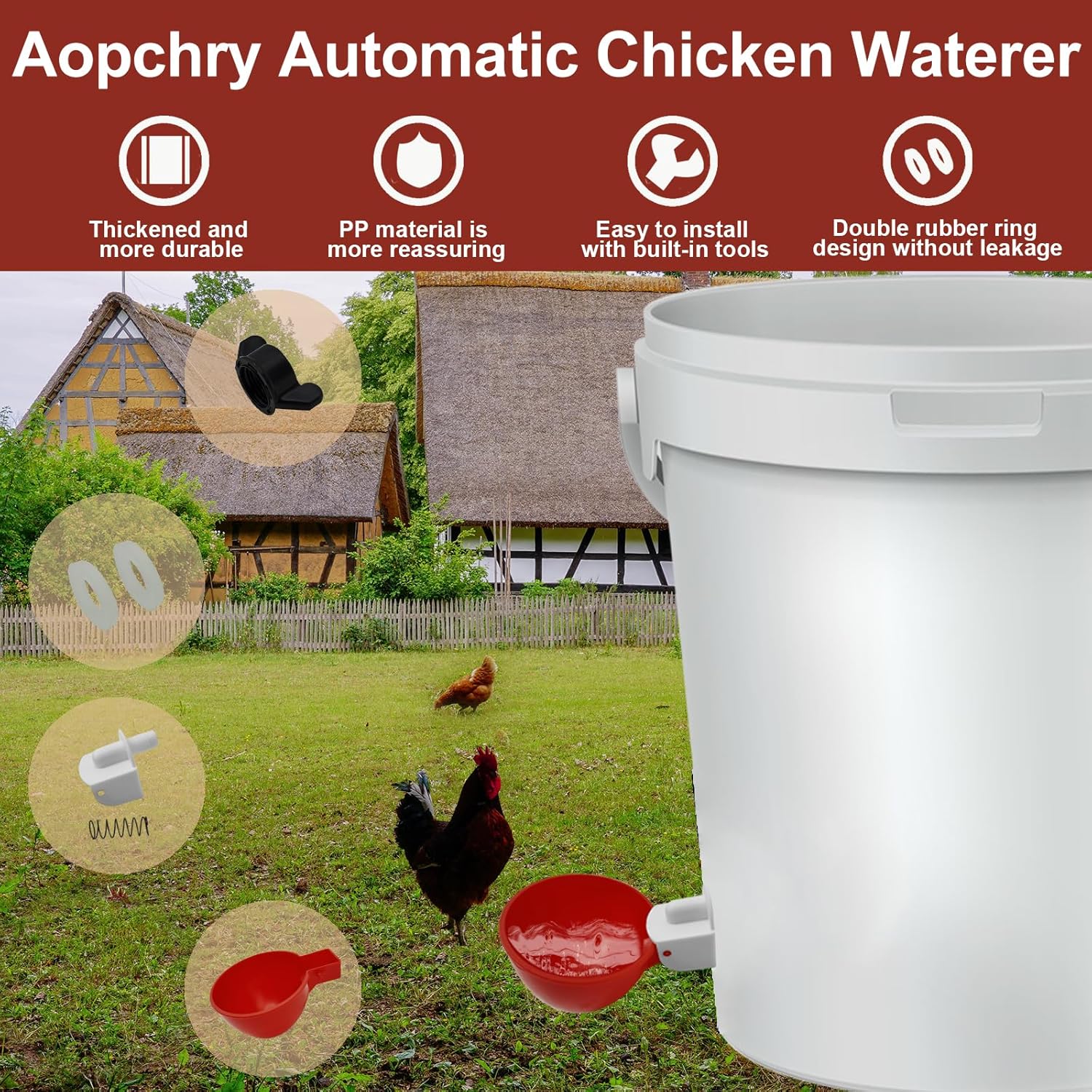 Set of 10 Chicken Water Bowls – Practical and Efficient
